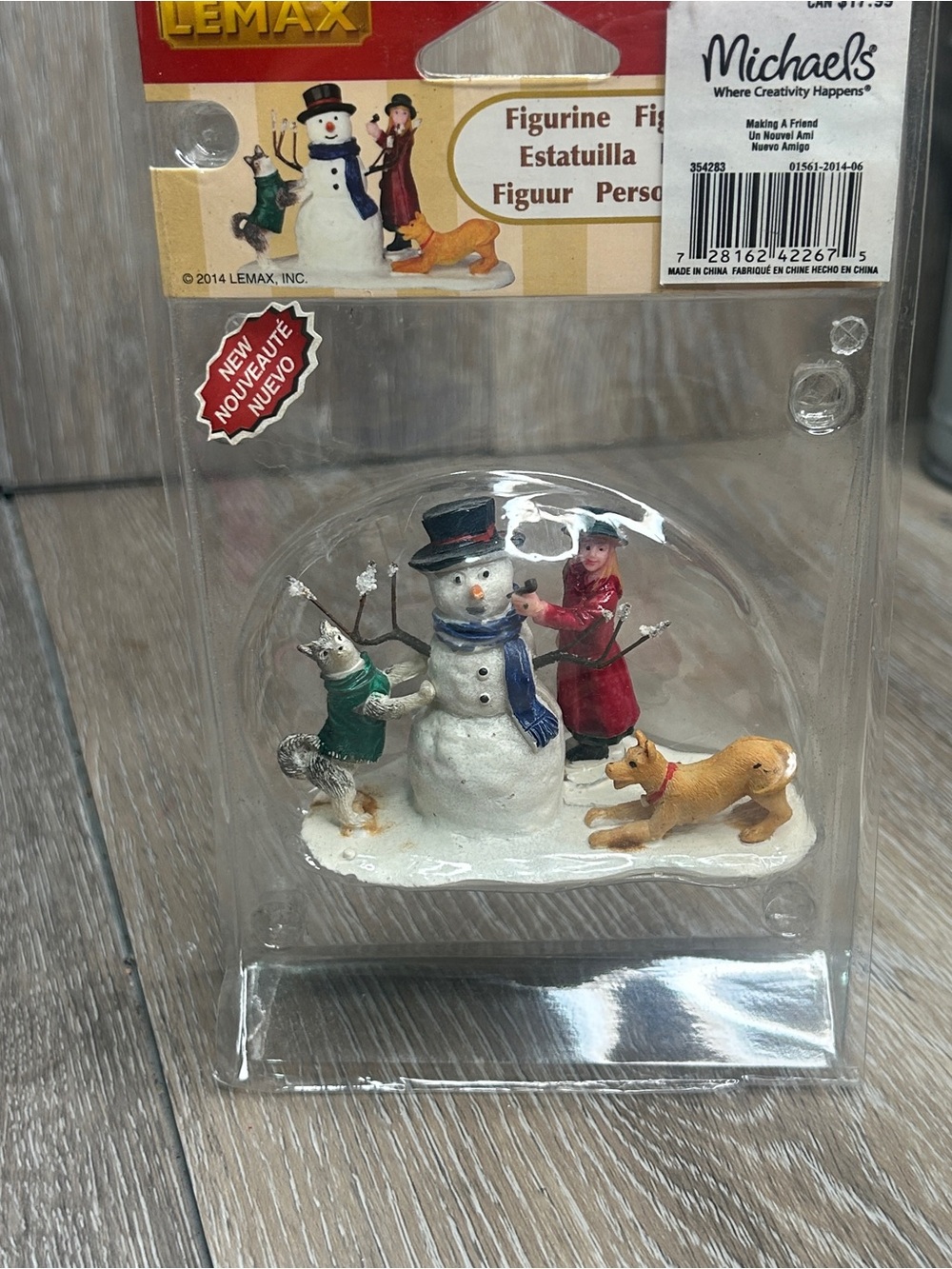Lemax Making A Friend Snowman & Dogs Figurine Michaels Exclusive NIP 2014